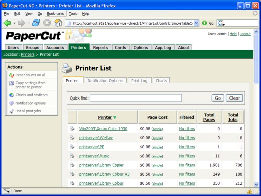 control printers