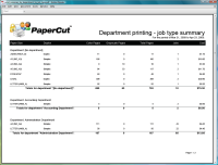 Report: Department Printing - Job Type Summary