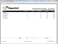 Report: Department Printing - Summary