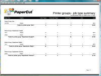 Report: Printer Groups - Job Type Summary