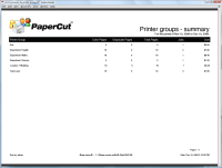 Report: Printer Groups - Summary