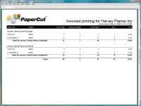 Report: Shared Account Printing Invoice - Job Type Summary