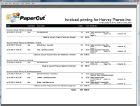 Report: Shared Account Printing Invoice - Summary