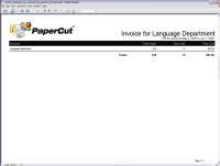Report: Shared Account Printing Invoice - Summary
