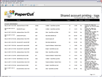 Report: Shared Account Printing - Logs