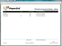 Report: Shared Account Printing - Ratios