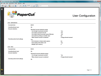 Report: User Configuration