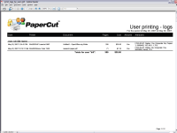Report: User Printing - Logs