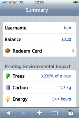 mobile user web pages on an iPhone