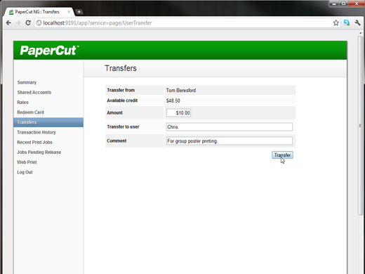user transfer