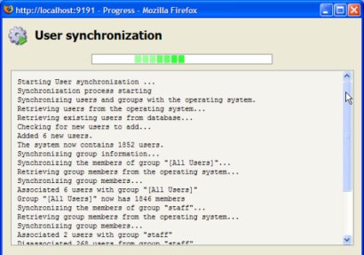 user sync progress