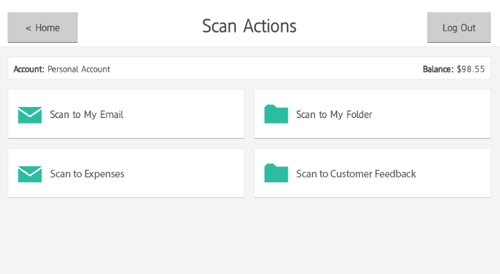 PaperCut MF's Integrated Scanning Actions Interface