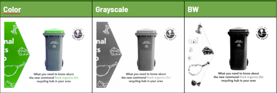 Example of color settings